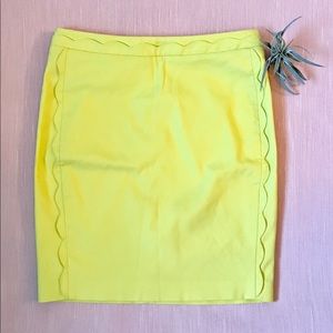 Banana Republic Yellow Scallop Skirt (size 0)